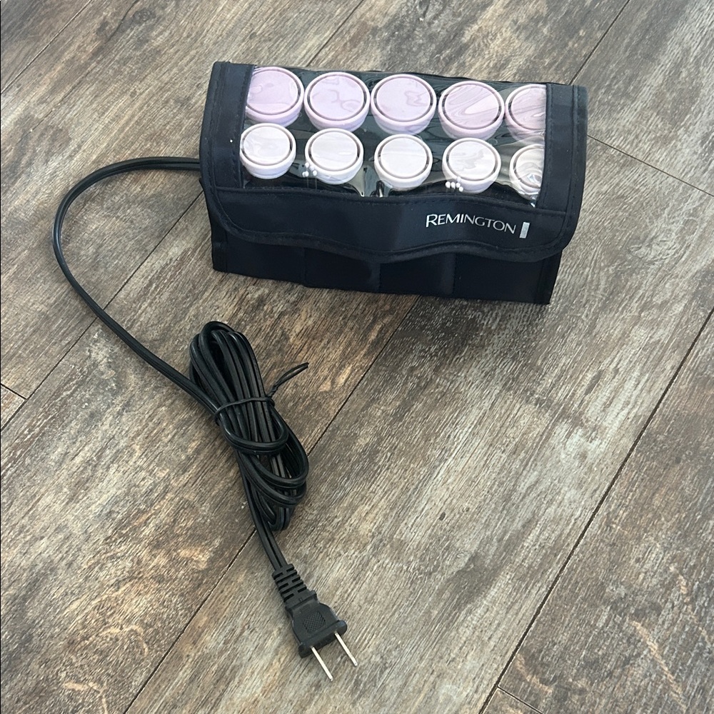 Remington Black Case Hair Rollers with Light Pink and White Rollers